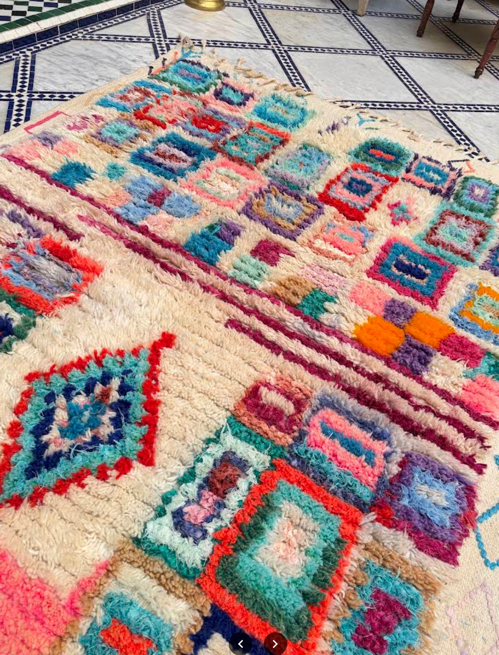 Detail of a handwoven Amazigh rug pattern