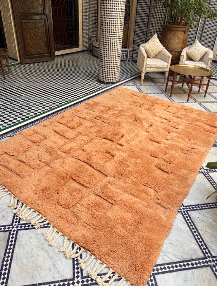 Small handwoven Moroccan rug sample