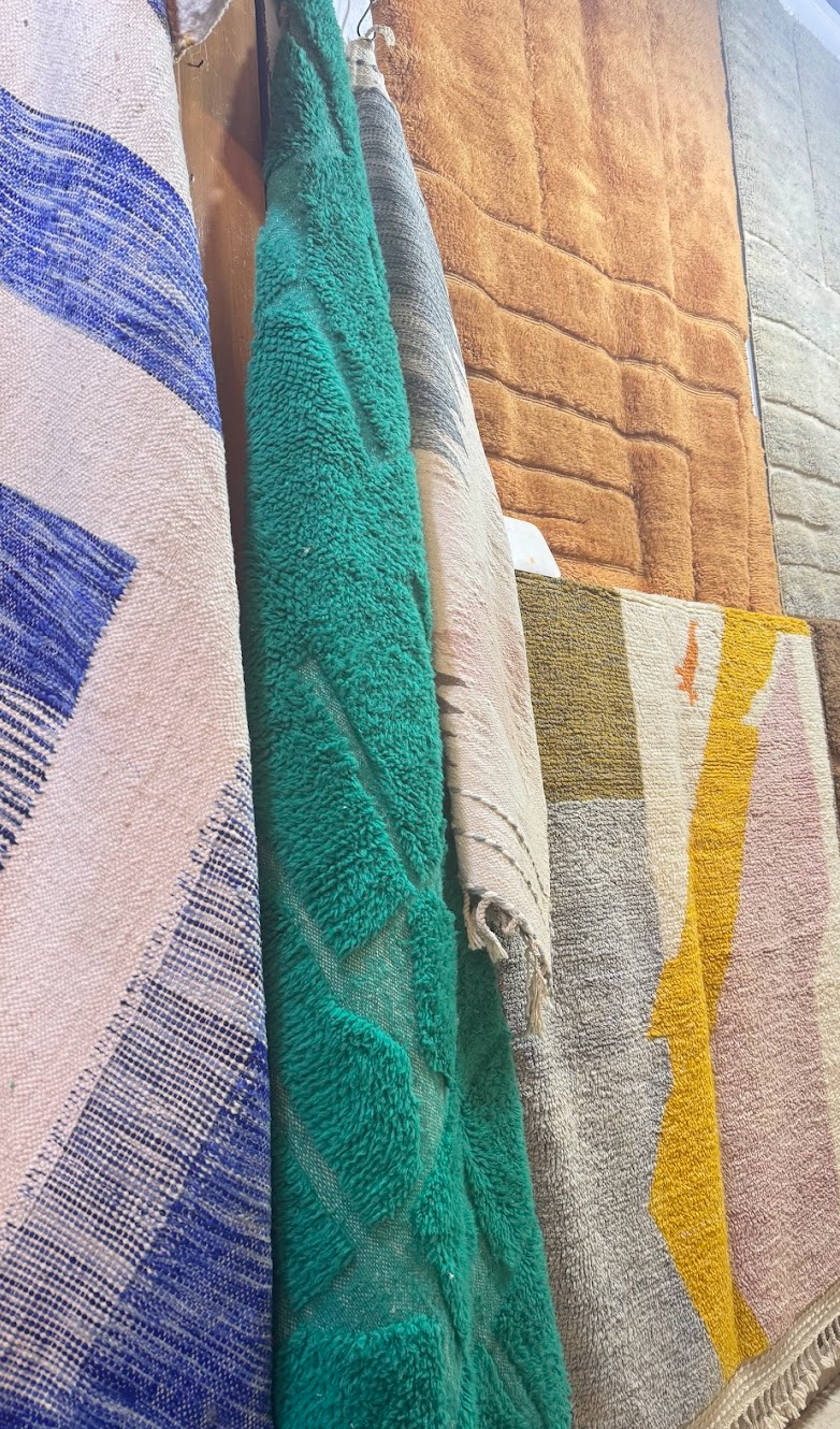 Tall view of a handwoven Moroccan rug